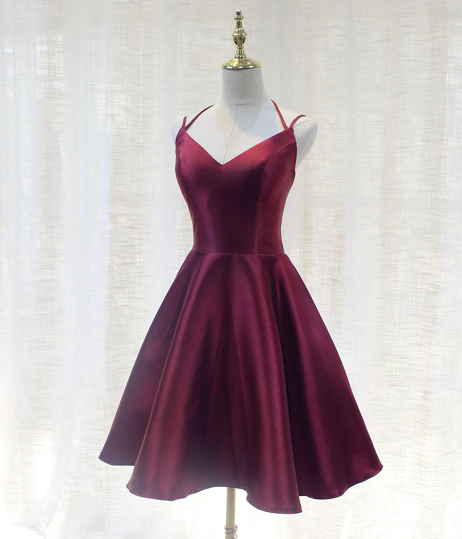CUTE BURGUNDY SHORT DRESS PARTY DRESS homecoming DRESS BLUE FORMAL DRESS cg11272