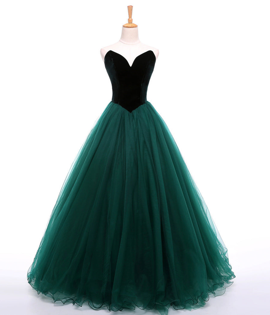 A LINE VELVET TULLE LONG BALL GOWN DRESS FORMAL DRESS prom Dress cg11273