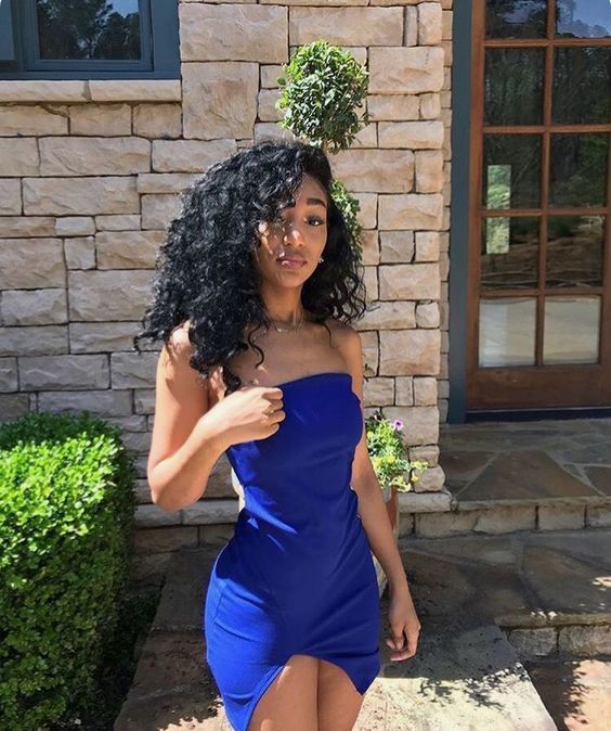 Royal blue short homecoming dress cg11310