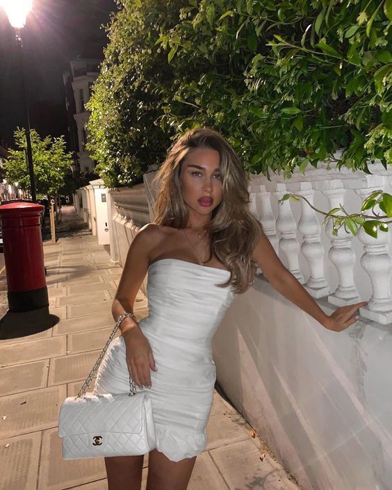 White Boycon Short Homecoming Dress , Strapless Homecoming Dress cg113 classygown White Boycon Short Homecoming Dress , Strapless Homecoming Dress cg113 classygown