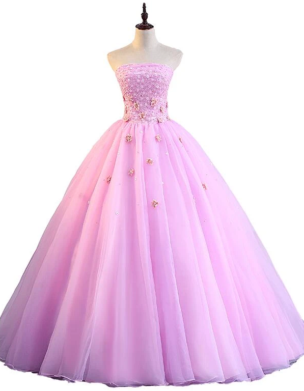 Pink Tulle Ball Gown Sweet 16 Party Dress, Pink Formal Dresses, Quince – classygown Pink Tulle Ball Gown Sweet 16 Party Dress, Pink Formal Dresses, Quince – classygown