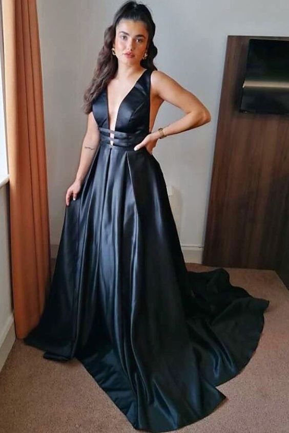 Black Evening Dress prom dress formal dress cg11361