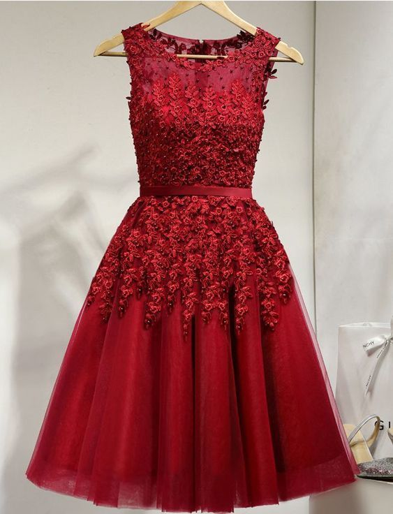 Charming A Line ,lace Tulle Short Homecoming Dress cg11373