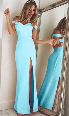 Sexy Prom Dress,Stain Prom Dress,off The Shoulder Prom Dress,long Blue Satin Evening Gowns cg11453