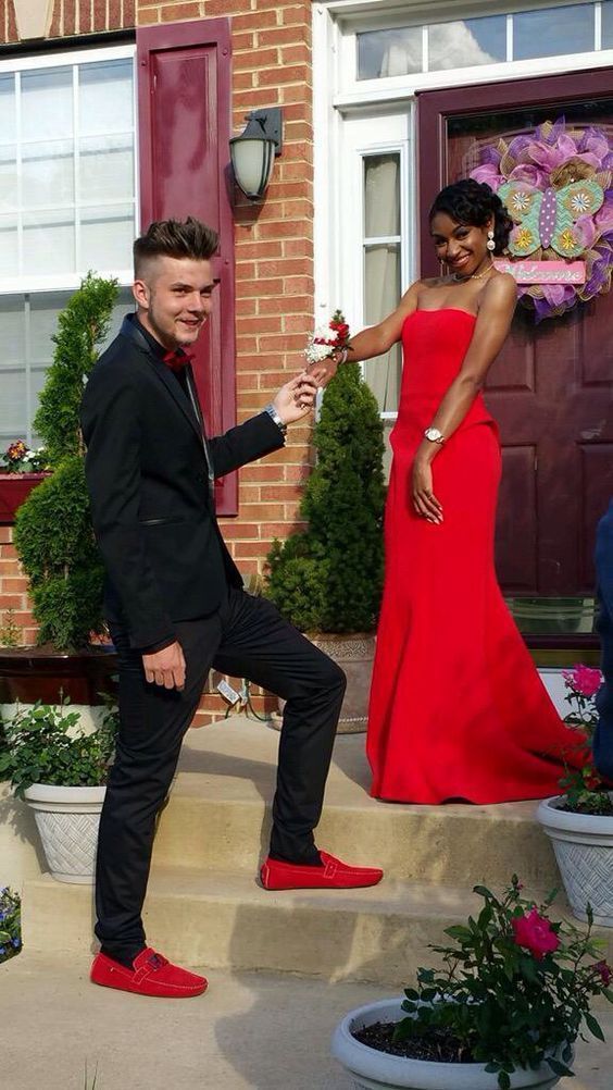 Red Prom Dress,Strapless Prom Dress cg11528
