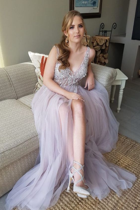 elegant grey long formal dress evening dress Prom Dress cg11596 classygown elegant grey long formal dress evening dress Prom Dress cg11596 classygown