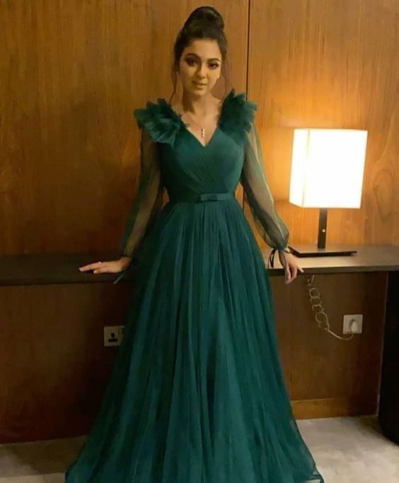 Tulle Prom Dress,V-Neck Prom Dress,A-Line Prom Dress cg11620