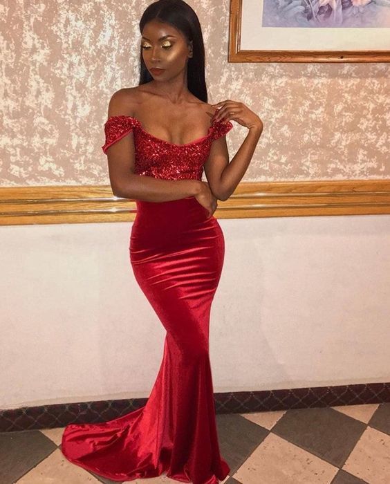 Off the shoulder long prom dress cg11676