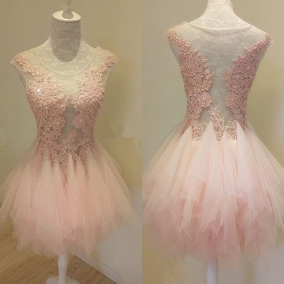Pink Party Dress,Ruffles Dresses homecoming dresses cg11718