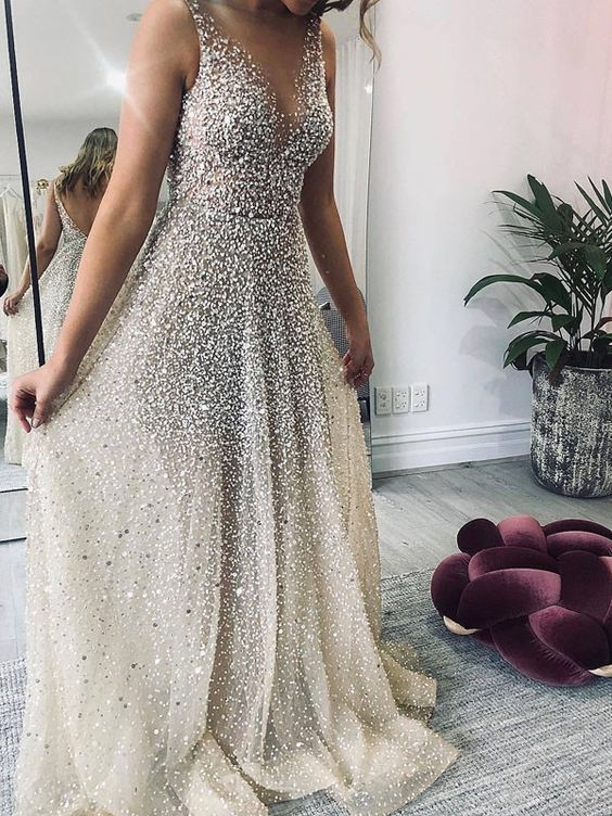 Silver Patchwork Sequin Grenadine Pleated Sparkly Glitter Birthday Prom Dress cg11860