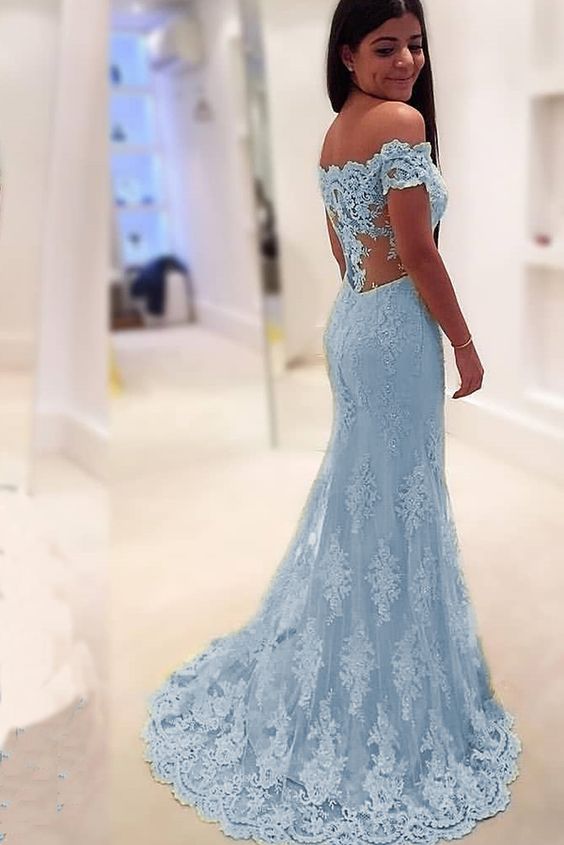 Off Shoulder Sweetheart Mermaid Prom Dress Lace Formal Party Dress cg11884