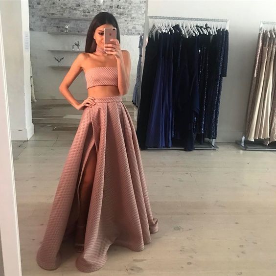 Two Piece long prom dress , sexy prom dress cg11904