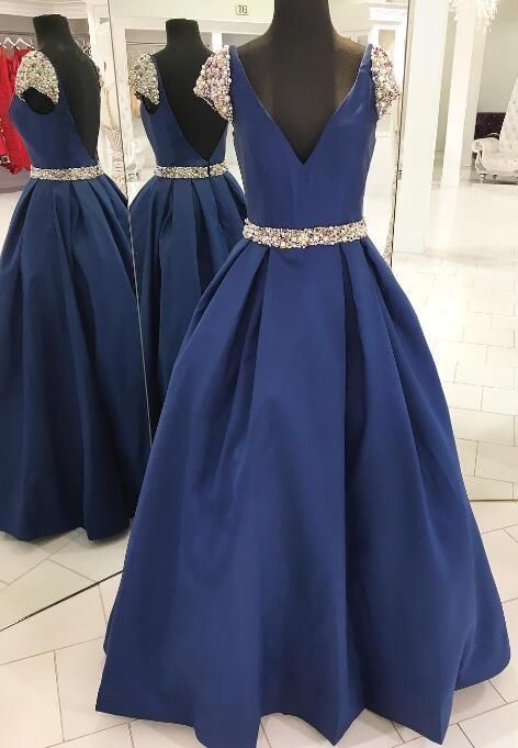 Gorgeous V Neck Long Ball Gown Prom Dress cg11955
