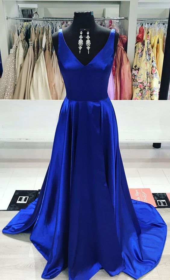 Long V Neck Prom Dress with Side Slit cg11998
