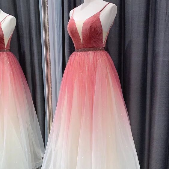 Newest V-Neck A-Line Prom Dresses, Evening Dress Prom Gowns cg12060