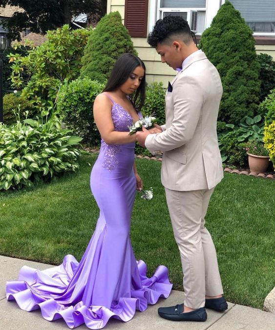 Purple Mermaid Cheap Long Prom Dresses cg12079