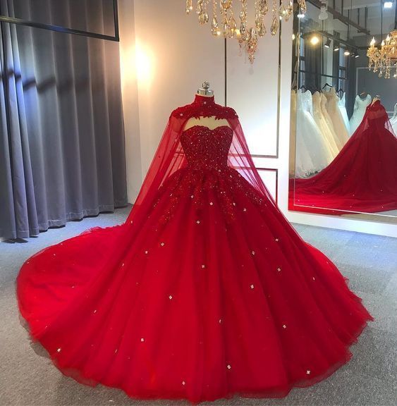Tulle Ball Gown Wedding Dress With Cape Prom Dresses, Evening Dresses classygown Tulle Ball Gown Wedding Dress With Cape Prom Dresses, Evening Dresses classygown