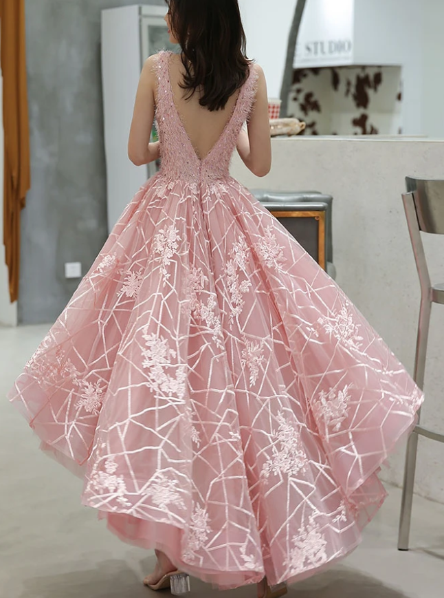 Pink Formal Dress Homecoming Dress cg12147