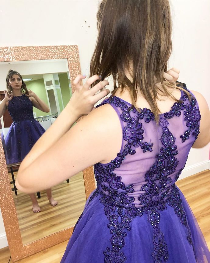 Elegant O-Neck Appliques A-Line Dresses Homecoming Dress cg12160
