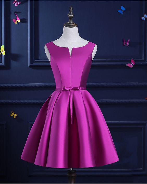 Homecoming Dress Cute Red Short Party Dress, Red Satin Formal Dress 2020 cg12269