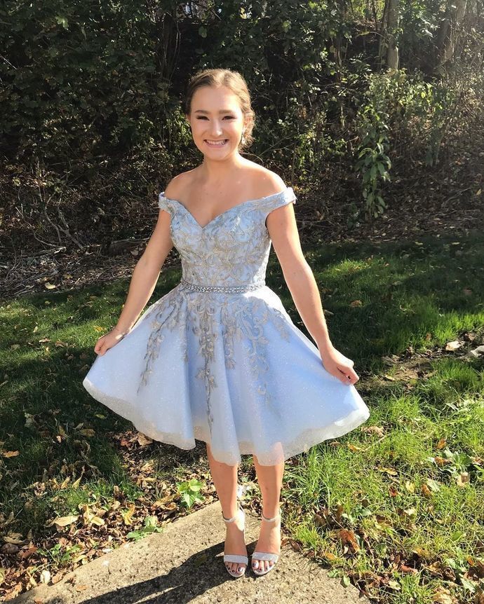 Off The Shoulder A-Line Homecoming Dresses cg12352