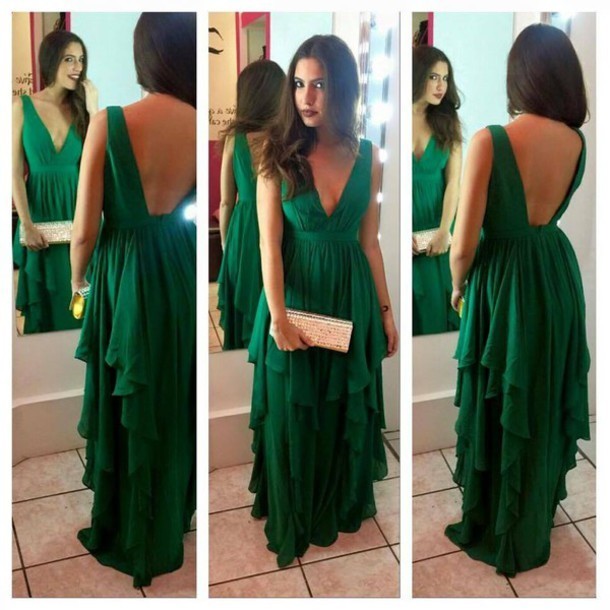 Sexy Backless A-Line Prom Dresses,Long Prom Dresses cg12369