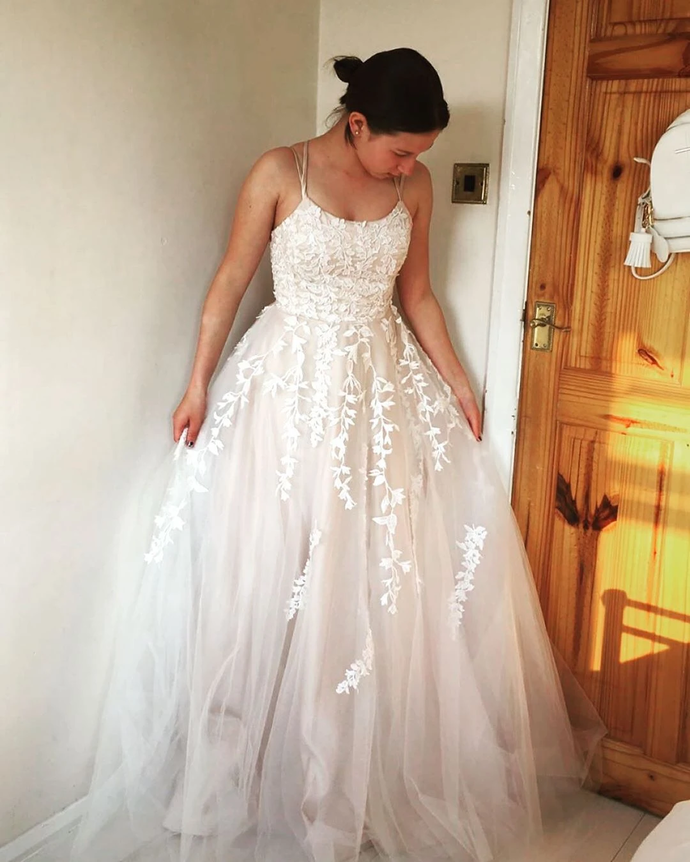 Appliques Prom Dress,Tulle Dress,Formal Prom Dress cg12407
