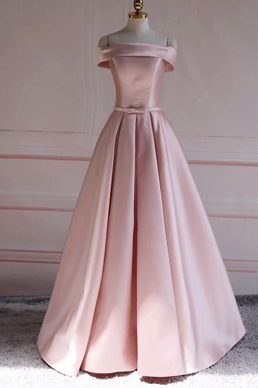 Off Shoulder Satin Elegant Long Prom Dress cg12418