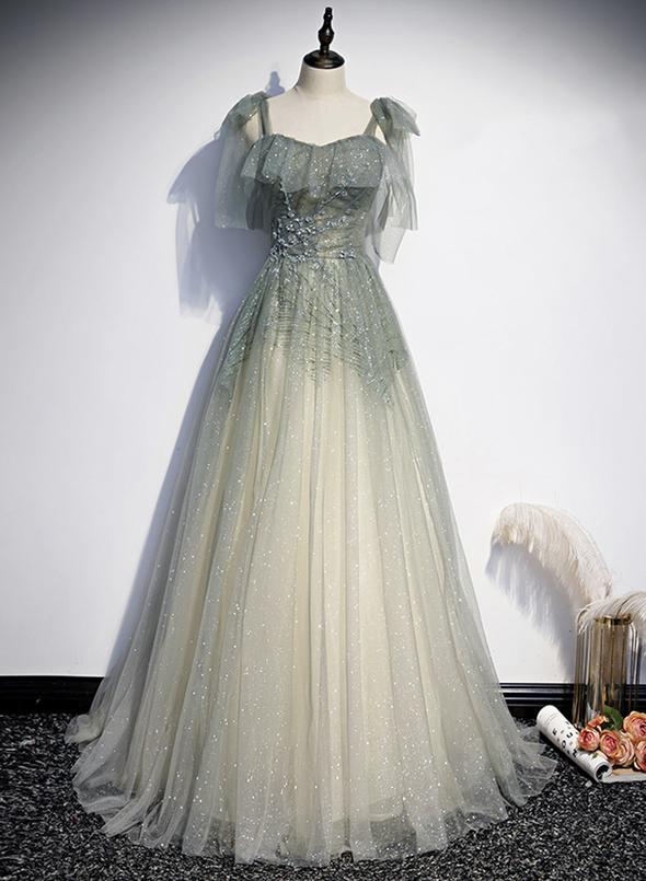 Elegant tulle long A line prom dress evening dress cg12452 classygown Elegant tulle long A line prom dress evening dress cg12452 classygown