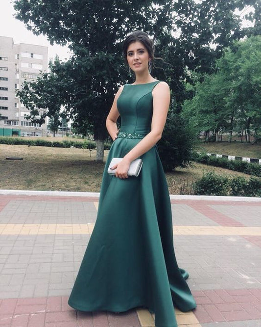 Dunkelgrünes Ballkleid, Satin-Brautkleider cg12457