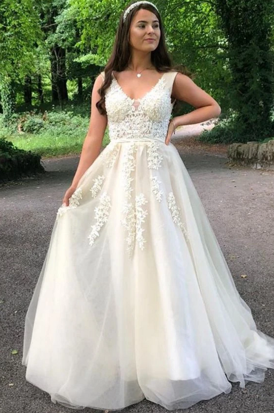 Elfenbein A-Linie Tüll langes Abendkleid Ballkleid günstigen Preis cg12497