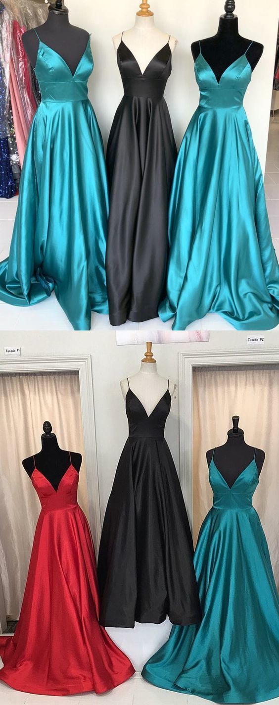 Simple Straps A-line Red Long Prom Dress cg12543