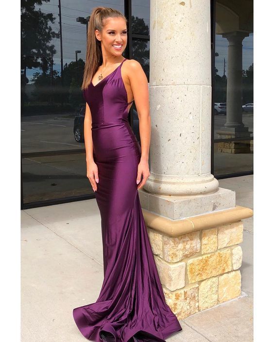 Charming Prom dress,Satin Prom Dress,Mermaid Evening dress,Backless Prom Gown cg12594