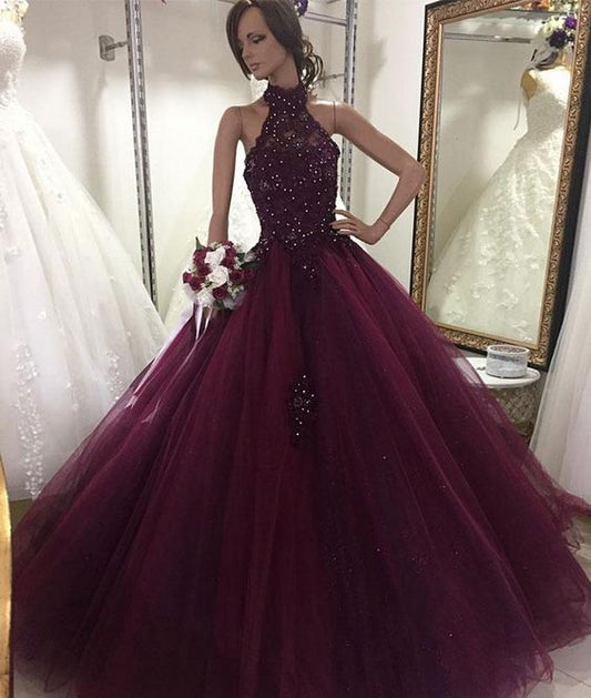 Einzigartiges langes Ballkleid aus Tüllspitze, Abendkleid aus Tüllspitze cg12764