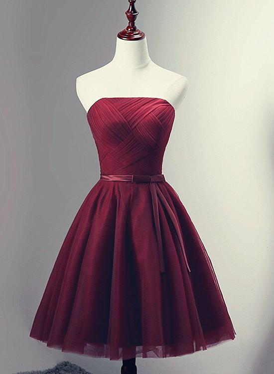 Beautiful Simple Wine Red Tulle Short Party Dress Homecoming Dresses c classygown Beautiful Simple Wine Red Tulle Short Party Dress Homecoming Dresses c classygown