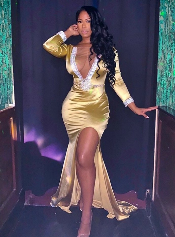 Yellow Mermaid Satin See Through V-neck Long Sleeve Backless Prom Dress cg12857