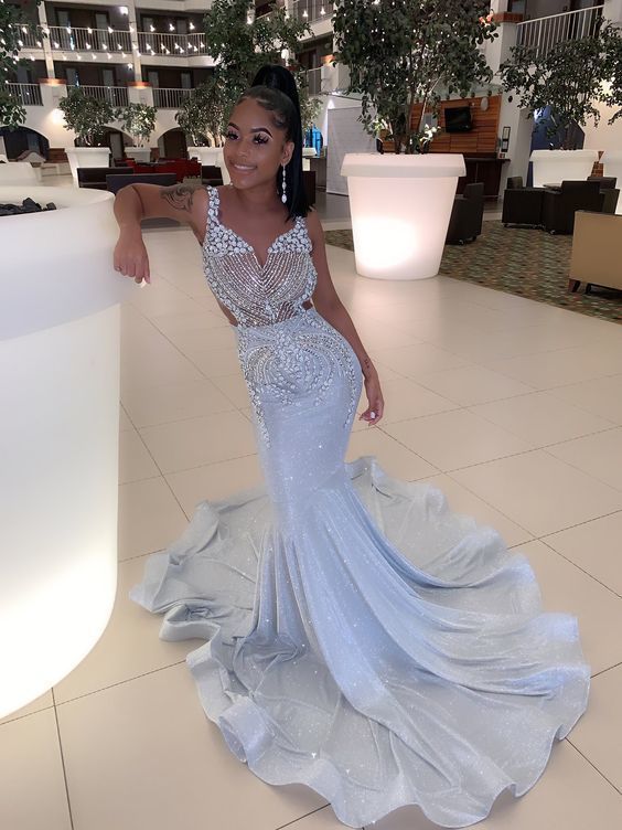 Mermaid formal dress ,shiny prom dress cg12878