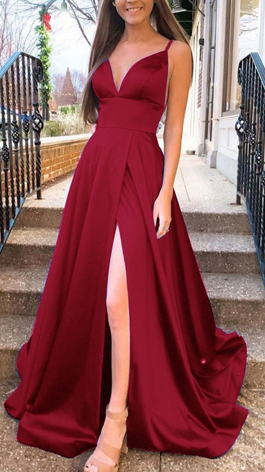 weinrotes langes Abendkleid Ballkleid cg12895