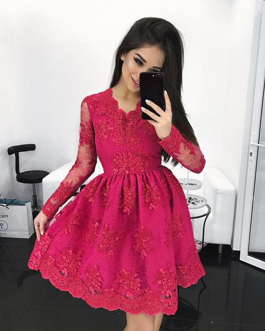 A-Linie Homecoming-Kleider, Homecoming-Kleid, Homecoming-Kleider aus Spitze cg12896