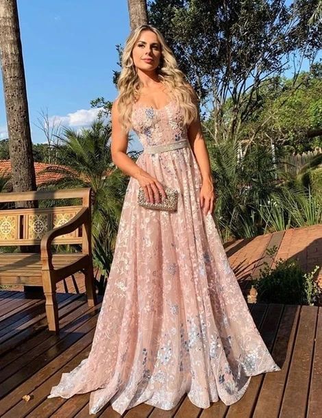 A-Linie Langes Ballkleid mit Spitze Abendkleid cg12906