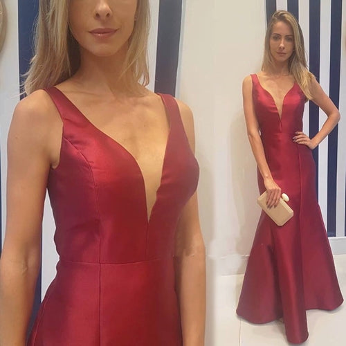 V-Ausschnitt, formelles Abendkleid, langes Ballkleid, cg12953