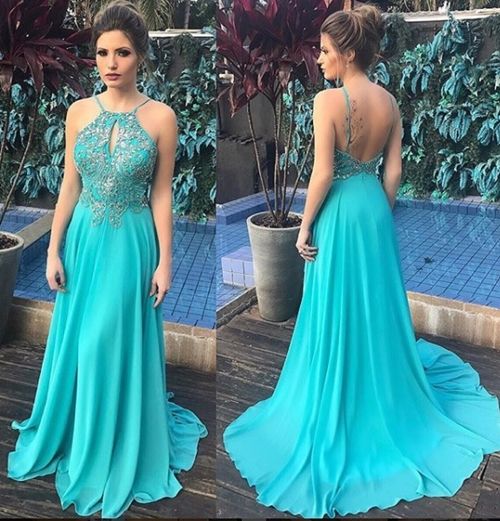 sexy Ballkleid Ballkleider Neckholder Ärmellos cg12991