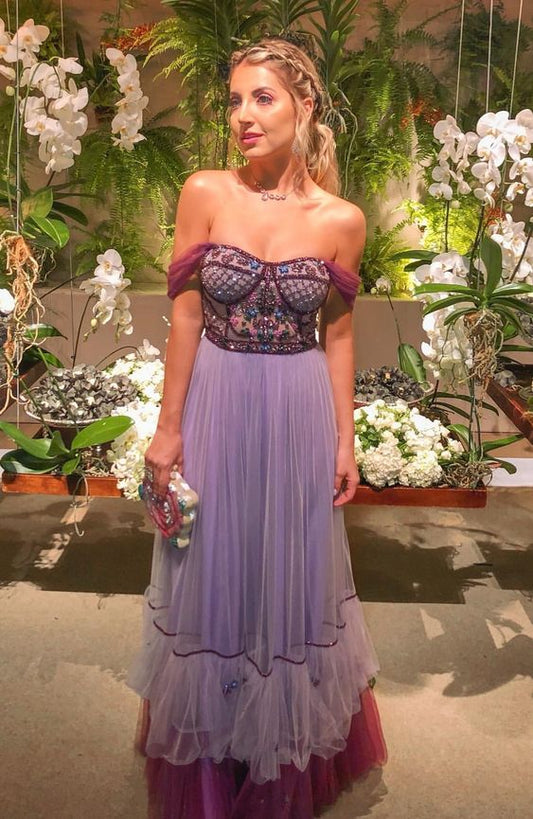 Langes Ballkleid, schulterfreies Tanzkleid cg13004