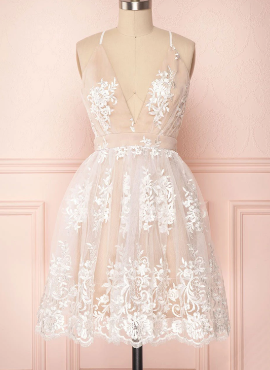 Champagner Tüll Brautjungfernkleid Homecoming Kleid cg13083