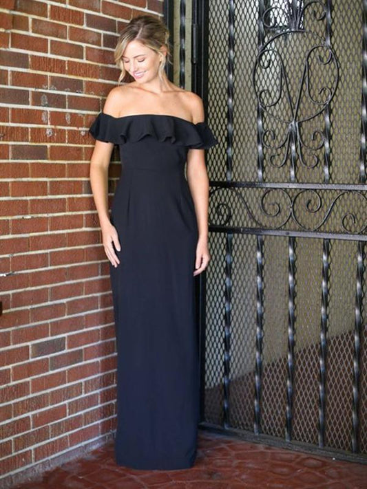 Schulterfreies, schlichtes Ballkleid, langes Ballkleid cg13112