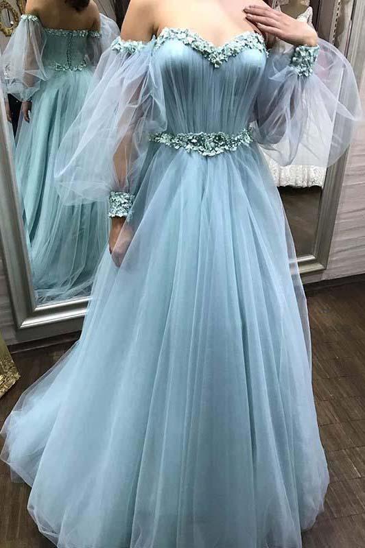 Langes Ballkleid aus Tüll mit Herzausschnitt und abnehmbaren, floralen Ärmeln, cg13116
