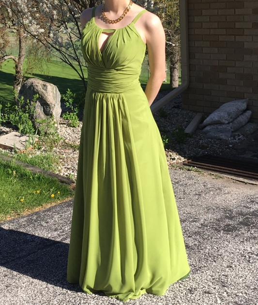 Bezauberndes Ballkleid, Chiffon-Ballkleid, A-Linien-Ballkleid mit Pom-Poms, Ballkleid mit Spaghettiträgern cg13117