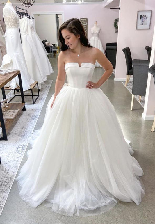 Langes Ballkleid aus weißem Tüll, formelles Abschlussballkleid, cg13145