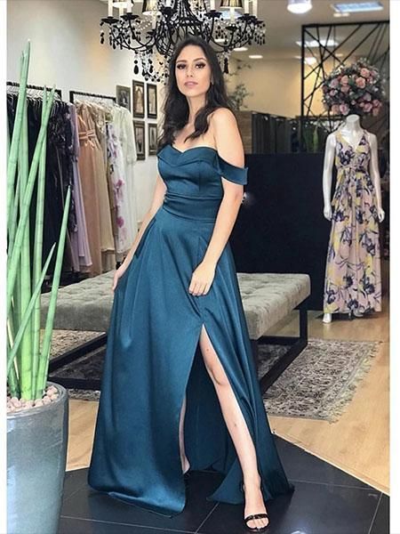 A-Linie Off-the-Shoulder Lange Ballkleider Formelle Abendkleider cg13235