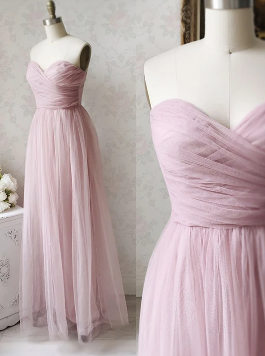 Rosa Tüll langes A-Linien-Ballkleid rosa Abendkleid cg13253